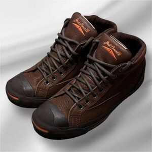 NWOT Converse Jack Purcell Brown High-Top Leather Sneakers Men’s 6, Women’s 7.5